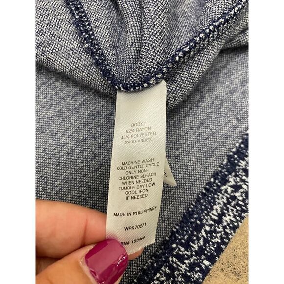 41 Hawthorn Aniya Jacquard Knit Soft & Comfortable Midi Dress Plaid Navy Size 2X - Picture 11 of 12